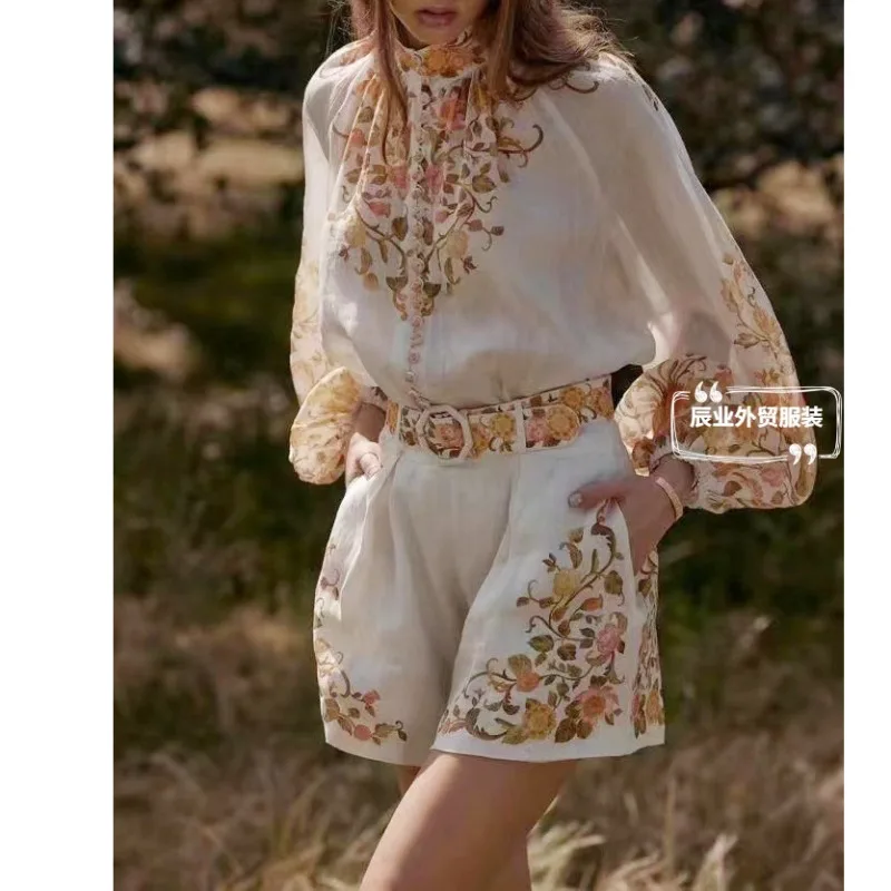 Australia Single Breasted Print Shirt Loose Top Women With Shorts Belt Set
Australia Single Breasted Print Shirt Loose Top Women With Shorts Belt Set