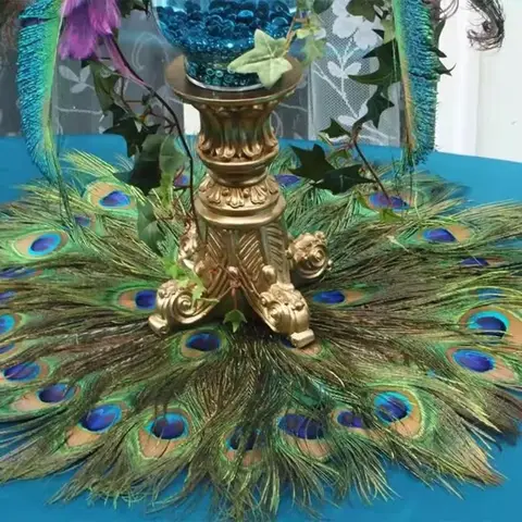 Natural Peacock Feathers Real Plumes for Wedding Decor, Home Vase Arrangements, DIY Jewelry, Costume & Carnival Performance Supp