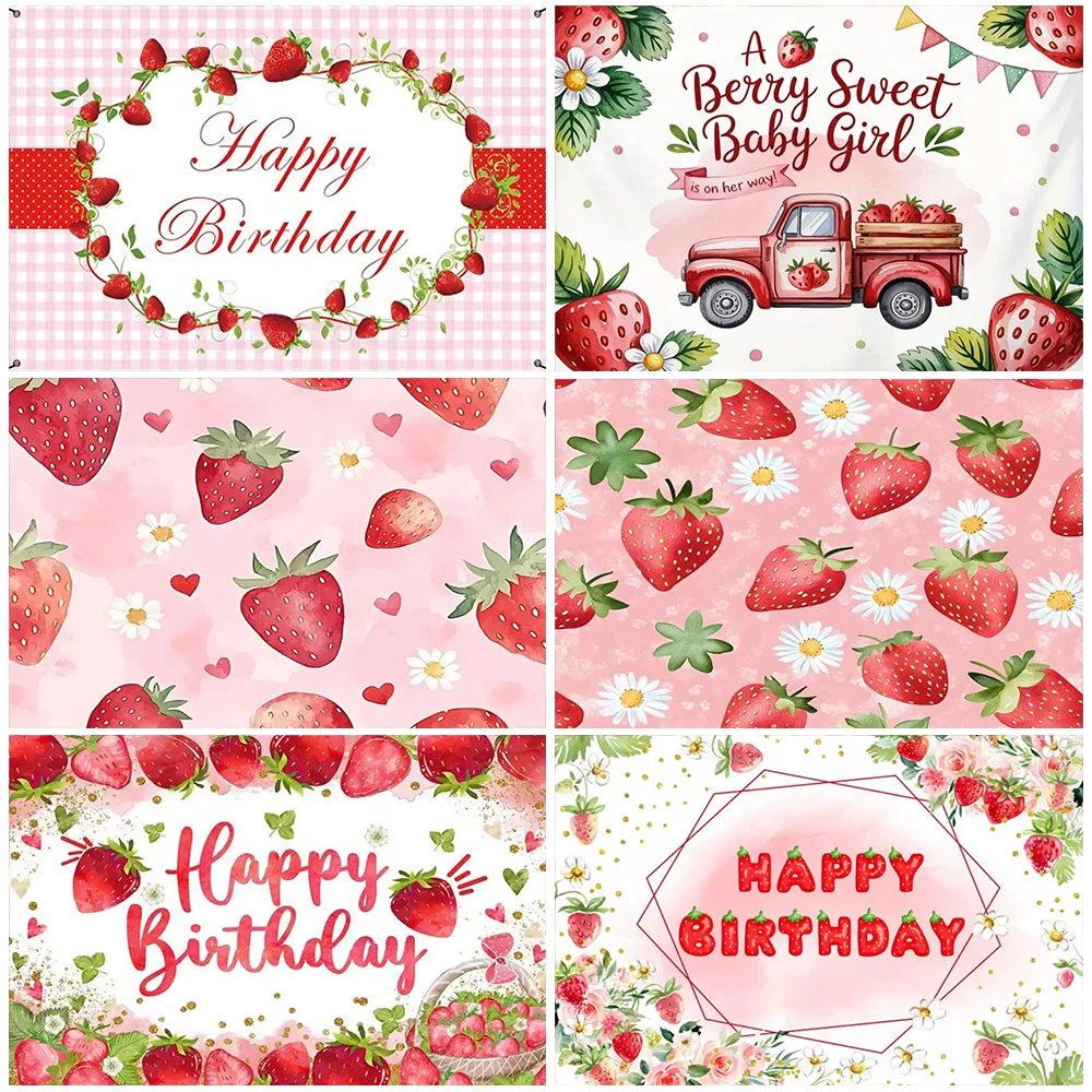 Strawberry Daisy Theme Backdrop Pink Girl's Birthday Party Decorations Sweet Fruit Wall Banner Flower Background Baby Shower
Strawberry Daisy Theme Backdrop Pink Girl's Birthday Party Decorations Sweet Fruit Wall Banner Flower Background Baby Shower