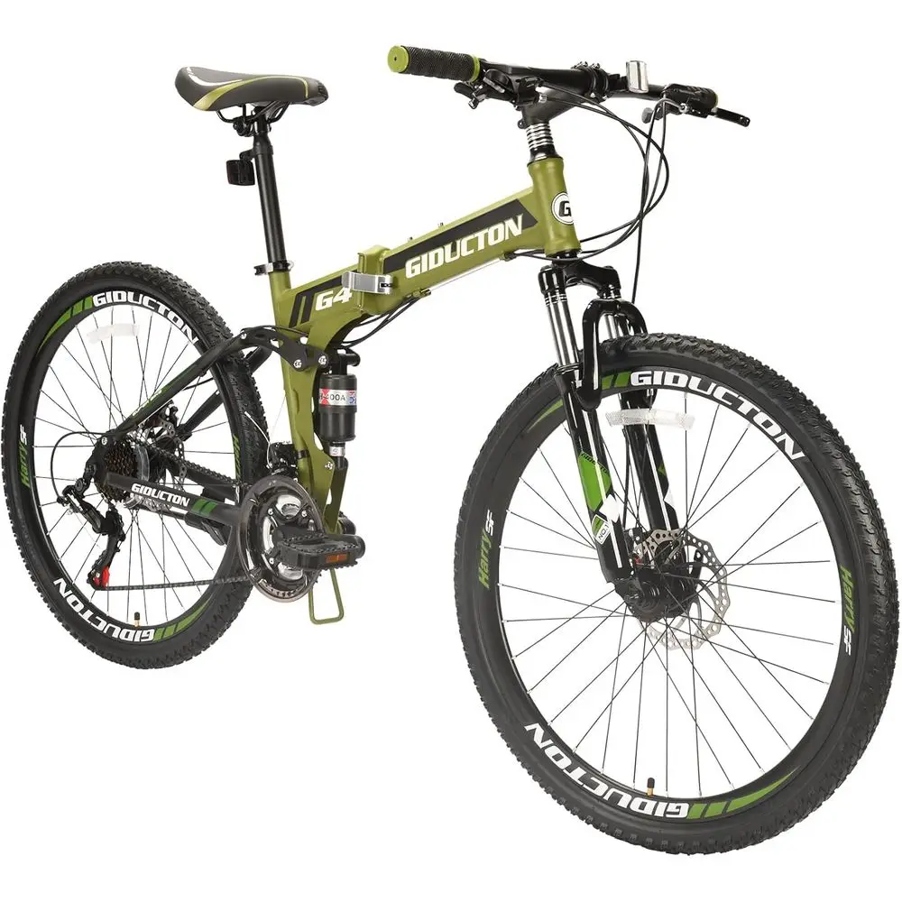 26 Full Suspension 21-Speed Dual Disc Brake Mountain Bike for Adults & Teens - Green/Red
26 Full Suspension 21-Speed Dual Disc Brake Mountain Bike for Adults & Teens - Green/Red