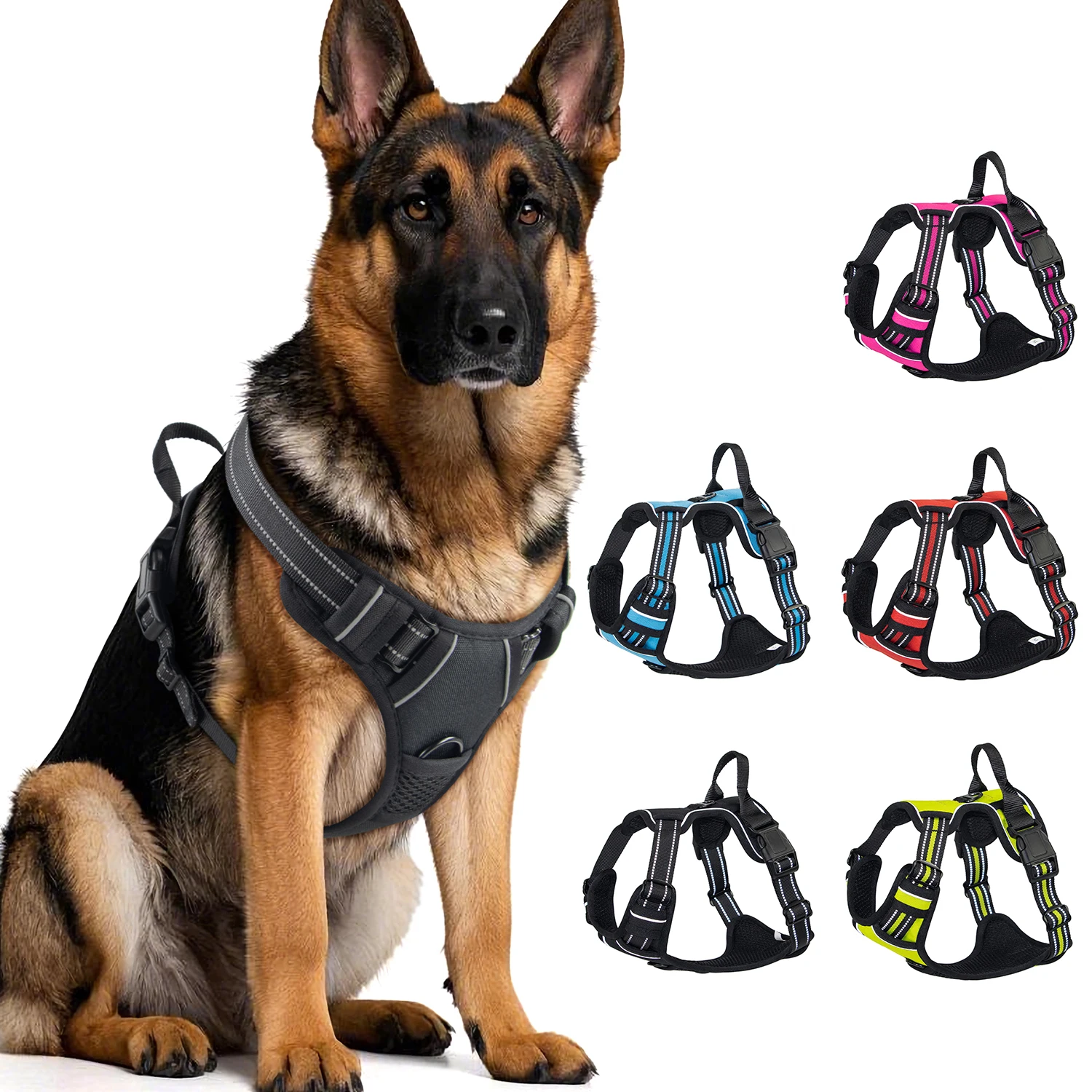 Dog Harness with Handle for Medium and Large Dogs, Adjustable Reflective Durable Comfortable Pet Walking Vest
Dog Harness with Handle for Medium and Large Dogs, Adjustable Reflective Durable Comfortable Pet Walking Vest