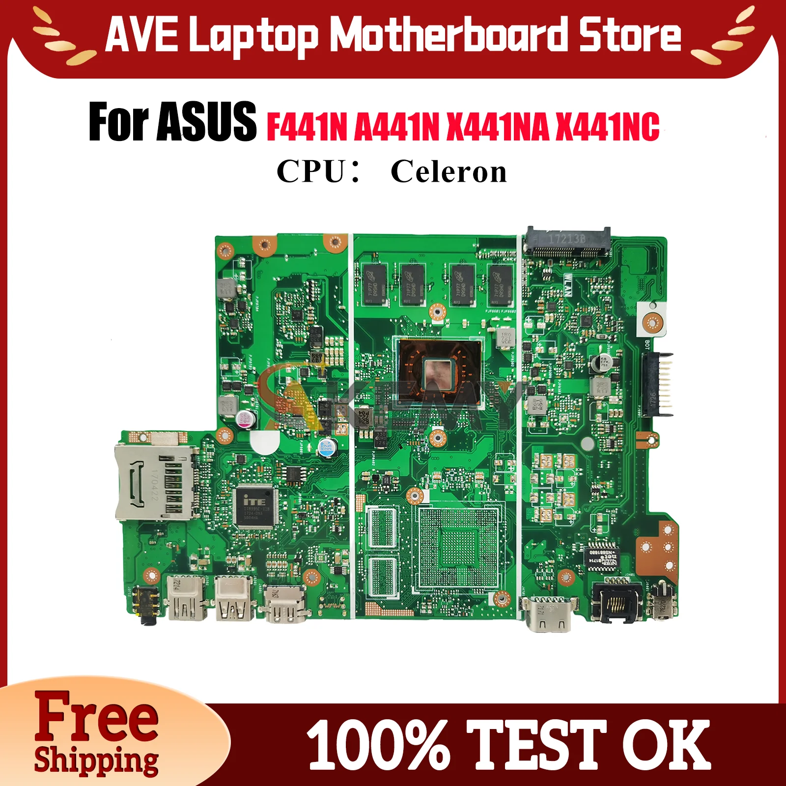 X441NA Laptop Motherboard For ASUS VivoBook X441NC A441N X441N F441N X441NA Mainboard With Celeron CPU 100% tests OK fast ship
X441NA Laptop Motherboard For ASUS VivoBook X441NC A441N X441N F441N X441NA Mainboard With Celeron CPU 100% tests OK fast ship