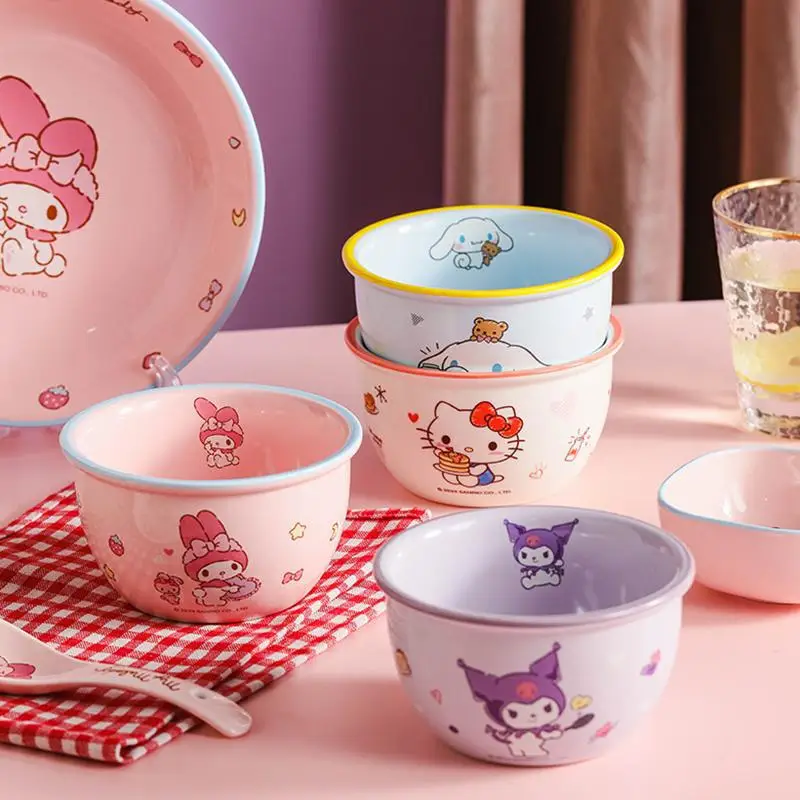 Sanrio Ceramic Bowl Rice Bowl Soup Bowl Kawaii Cartoon Cutlery Meowth Cat Hello Kitty Children Cute Cartoon Dining Set
Sanrio Ceramic Bowl Rice Bowl Soup Bowl Kawaii Cartoon Cutlery Meowth Cat Hello Kitty Children Cute Cartoon Dining Set