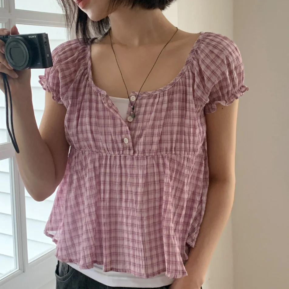 2026 Summer New Korean Style Women's Shirt Cute Pattern Slimming Shoulder Wrap Short Sleeve Top Versatile Fashionable Cotton ...
2026 Summer New Korean Style Women's Shirt Cute Pattern Slimming Shoulder Wrap Short Sleeve Top Versatile Fashionable Cotton ...