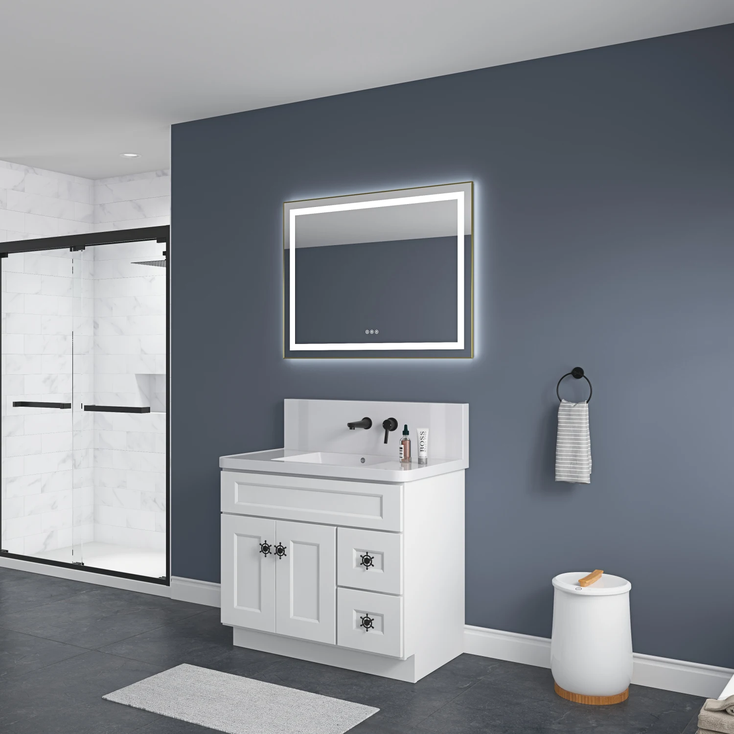 36*28 in Bathroom Vanity Mirrors , Framed Dimmable Makeup Mirror for Wall, Backlit and Shatterproof, Anti-Fog(Horizontal/Vertica
36*28 in Bathroom Vanity Mirrors , Framed Dimmable Makeup Mirror for Wall, Backlit and Shatterproof, Anti-Fog(Horizontal/Vertica