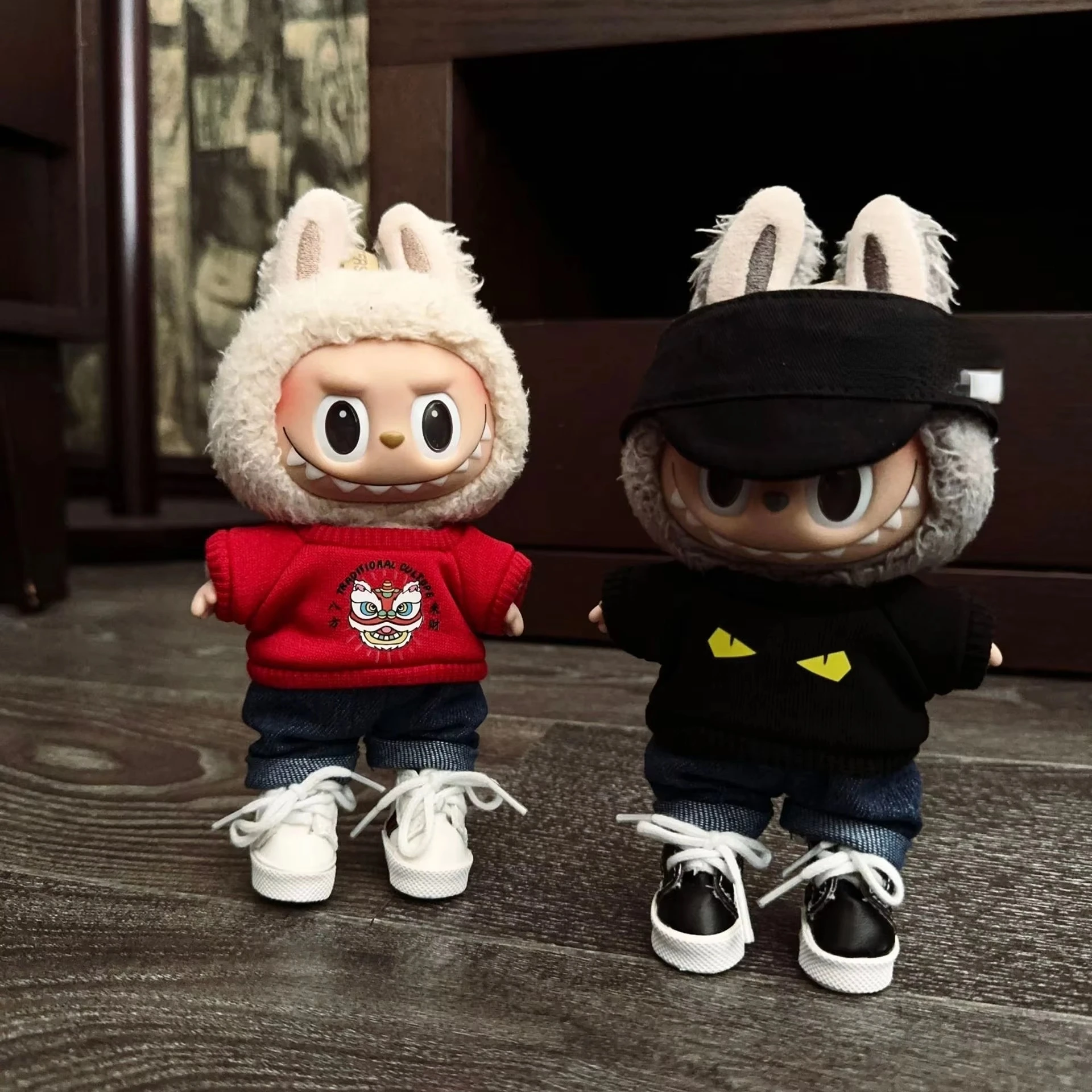 Labubu Doll Clothing - 15/17cm Streetwear Sweatshirt Set Hoodie & Matching Hat For Labubu I/II Generation Idol Dolls 
Labubu Doll Clothing - 15/17cm Streetwear Sweatshirt Set Hoodie & Matching Hat For Labubu I/II Generation Idol Dolls