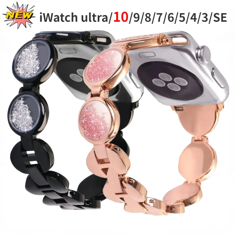 Luxury Diamond Metal Strap for Apple Watch 10 9 8 7 45mm 41mm 42mm 46mm Bracelet Wristband for iWatch Series Ultra 6 5 4 SE Belt
Luxury Diamond Metal Strap for Apple Watch 10 9 8 7 45mm 41mm 42mm 46mm Bracelet Wristband for iWatch Series Ultra 6 5 4 SE Belt