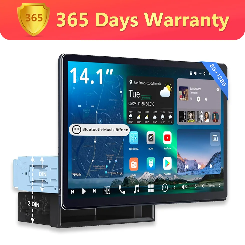 14.1 inch Big Retractable Screen Android Radio 1/2 Din Flexview Display Car Stereo LiveView Camera Parking Guard GPS Navigation Bluetooth Head Units X10 Atotozone
14.1 inch Big Retractable Screen Android Radio 1/2 Din Flexview Display Car Stereo LiveView Camera Parking Guard GPS Navigation Bluetooth Head Units X10 Atotozone