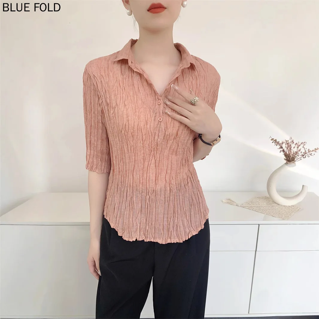 MIYAKE PLEATS 2025 Summer Hand-pleated Early Spring Shirt Women's Mid-sleeved Slimming Temperament Shirt
MIYAKE PLEATS 2025 Summer Hand-pleated Early Spring Shirt Women's Mid-sleeved Slimming Temperament Shirt