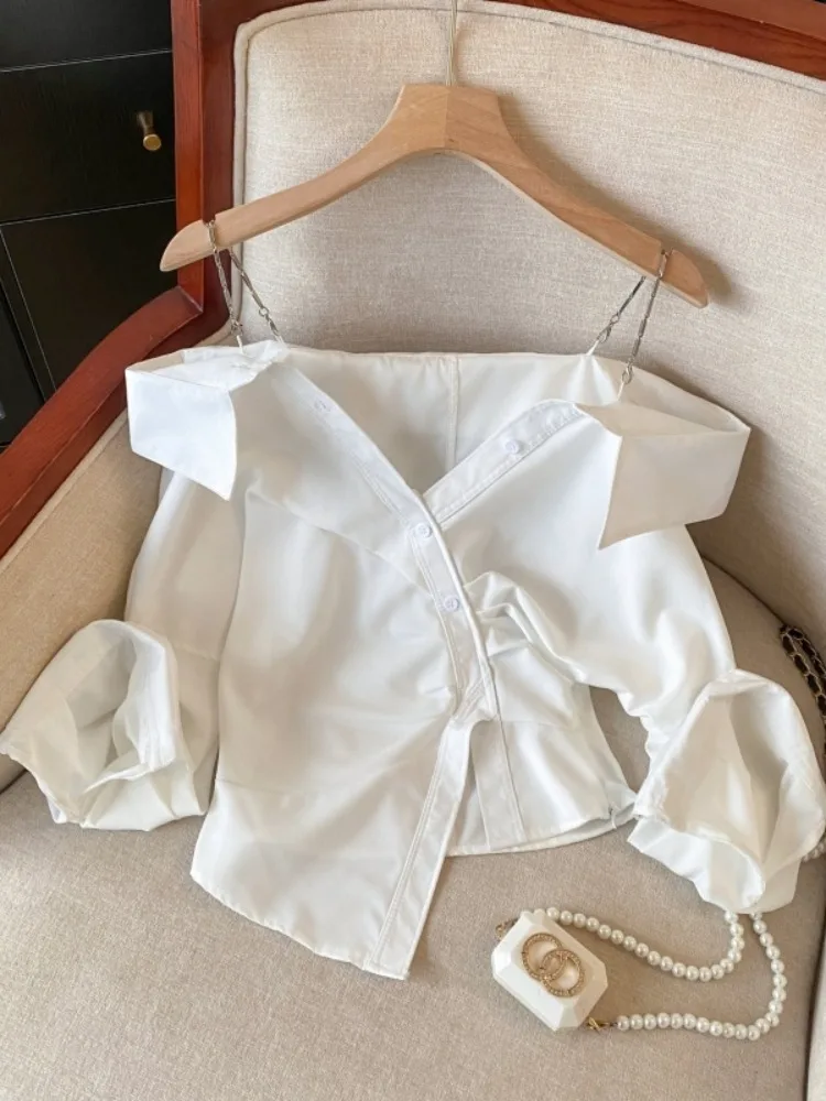 Unique White Pure Desire Asymmetrical Shoulder Bared Long Sleeve Shirt Women's Spring Summer Style Elegant Quality Seven Slee...
Unique White Pure Desire Asymmetrical Shoulder Bared Long Sleeve Shirt Women's Spring Summer Style Elegant Quality Seven Slee...