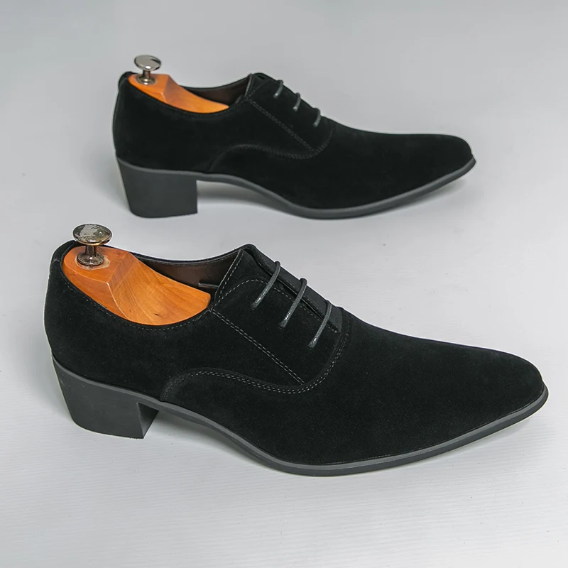Men Wedding Dress Shoes Suede Pointed Toe Height Increasing Lace Up High Heel Business Oxfords Banquet Prom Formal Elevator Shoe
Men Wedding Dress Shoes Suede Pointed Toe Height Increasing Lace Up High Heel Business Oxfords Banquet Prom Formal Elevator Shoe