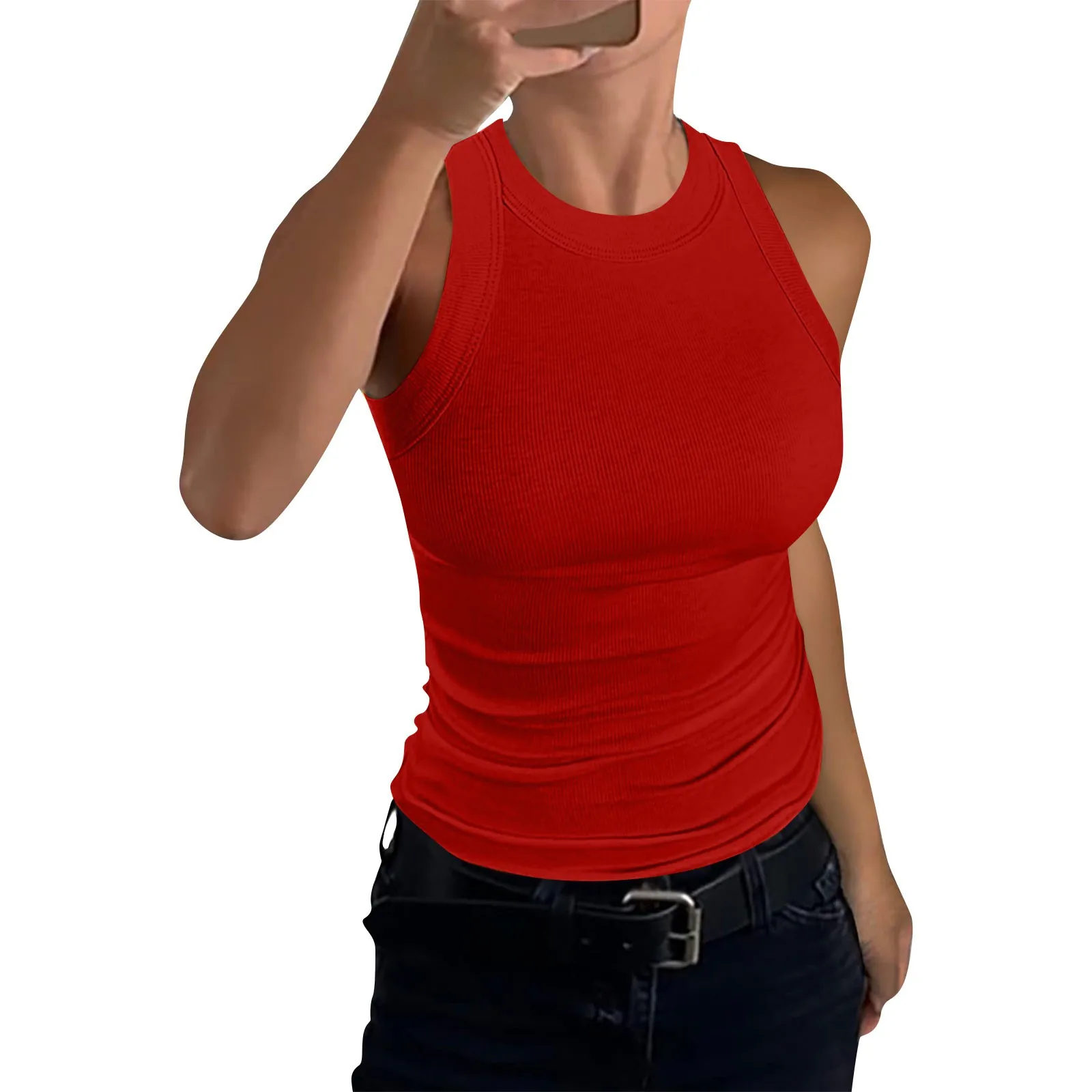 2024 New Women Solid Round Neck Ribbed Tank Top Camisole Women Summer Basic Elastic TankTop One-piece Vest with Chest Pad Y2k
2024 New Women Solid Round Neck Ribbed Tank Top Camisole Women Summer Basic Elastic TankTop One-piece Vest with Chest Pad Y2k