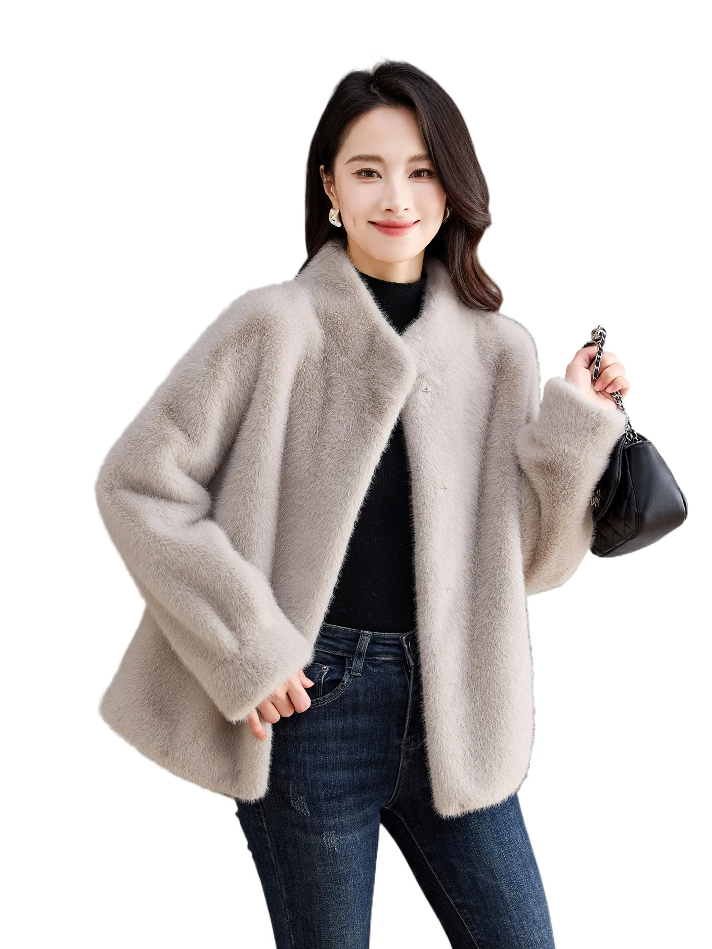Imitation velvet mink coat, stand-up collar, cropped eco-friendly fur women's top, new autumn-winter thickened coat
Imitation velvet mink coat, stand-up collar, cropped eco-friendly fur women's top, new autumn-winter thickened coat