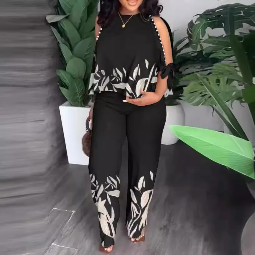 Summer Women's Suit 2 Piece Set High Waist Wide Leg Trousers Floral Print Cropped Top Long Pants Navy Blue Loose Fit Green
Summer Women's Suit 2 Piece Set High Waist Wide Leg Trousers Floral Print Cropped Top Long Pants Navy Blue Loose Fit Green