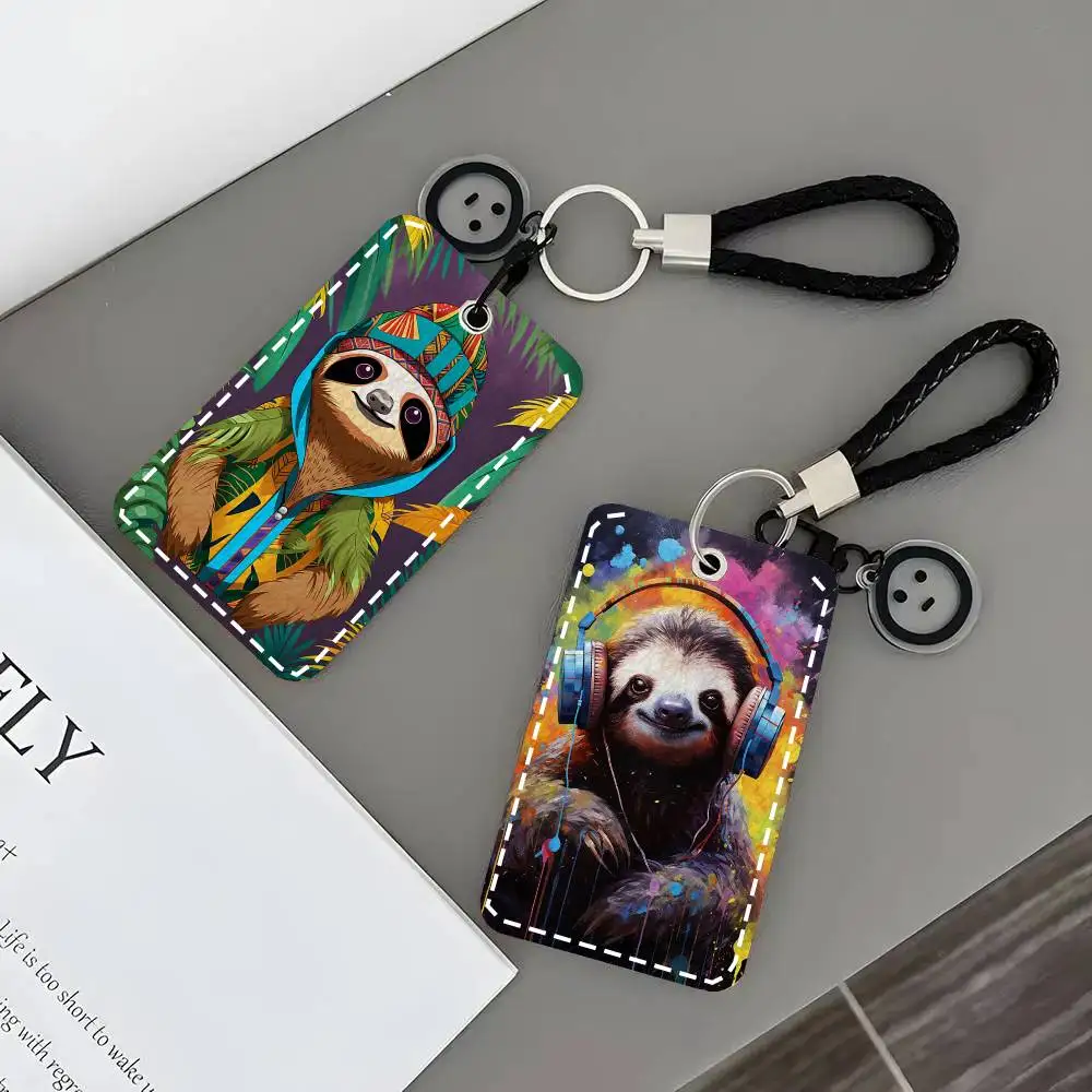 Funny Sloth DJ Card Case Keychain Access Card Bag Key Tag Ring Leather Card Holder Key Ring Access
Funny Sloth DJ Card Case Keychain Access Card Bag Key Tag Ring Leather Card Holder Key Ring Access