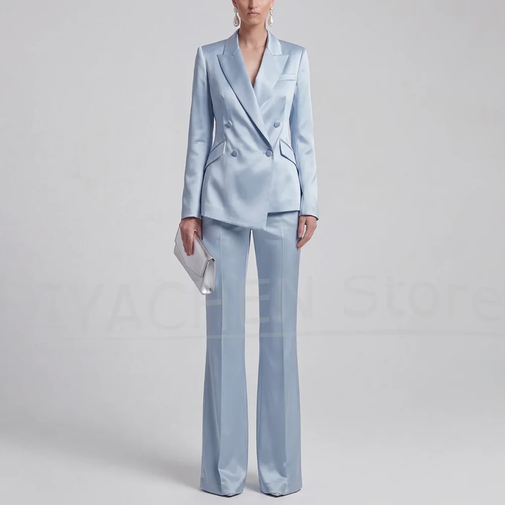 Fashion Satin Women Suit 2 Piece Peak Lapel Slim Wear Elegant Business Casual Party Chic Lady Formal Outfit (Jacket+Trousers)
Fashion Satin Women Suit 2 Piece Peak Lapel Slim Wear Elegant Business Casual Party Chic Lady Formal Outfit (Jacket+Trousers)