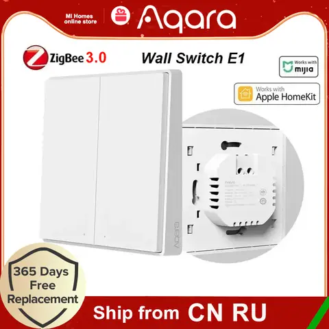 Aqara Smart Wall Switch E1 ZigBee Switch NO Neutral Smart Switch Yours Wireless Switch With Neutral For Homekit Xiaomi Mijia APP