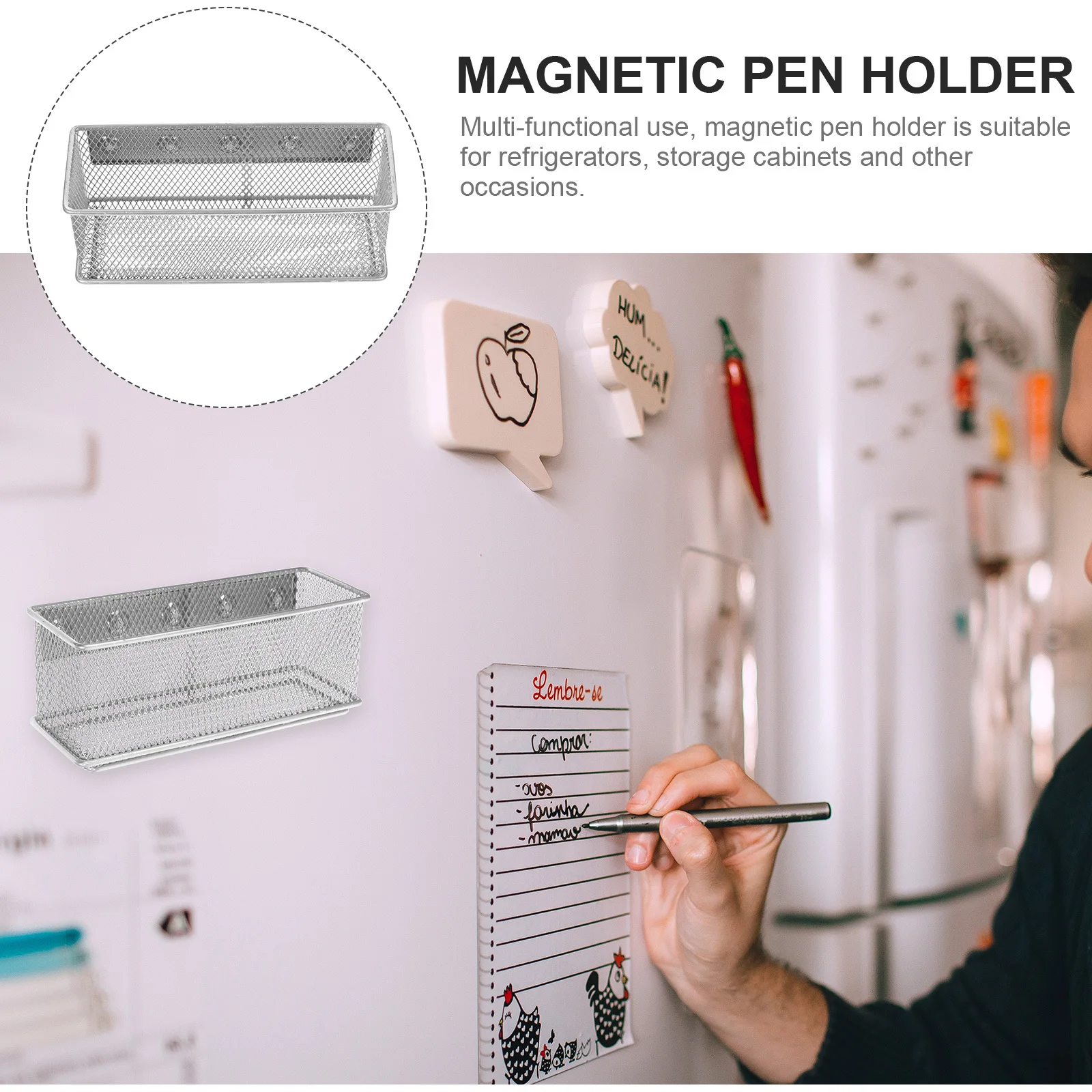 Magnetic Pencil Holder Metal Mesh Storage Organizer Large Capacity for Locker Refrigerator Whiteboard Magnetic Pen Holder
Magnetic Pencil Holder Metal Mesh Storage Organizer Large Capacity for Locker Refrigerator Whiteboard Magnetic Pen Holder