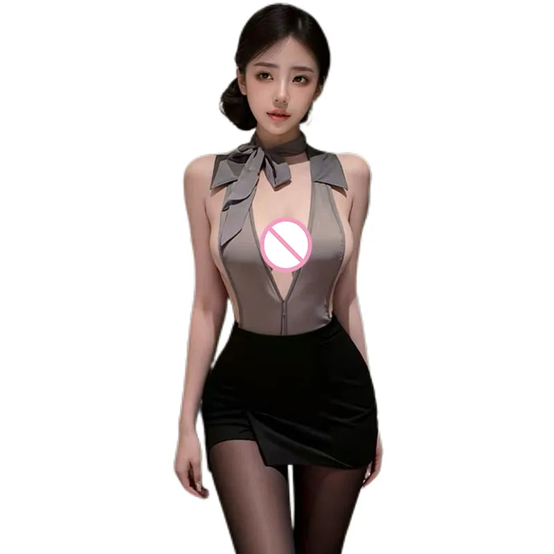 Sexy Tight Wrap Hip Skirt Charming Stewardess Uniform Pajamas Hot Perspective Roleplay Secretary Costume Nightclub Queen Dress
Sexy Tight Wrap Hip Skirt Charming Stewardess Uniform Pajamas Hot Perspective Roleplay Secretary Costume Nightclub Queen Dress