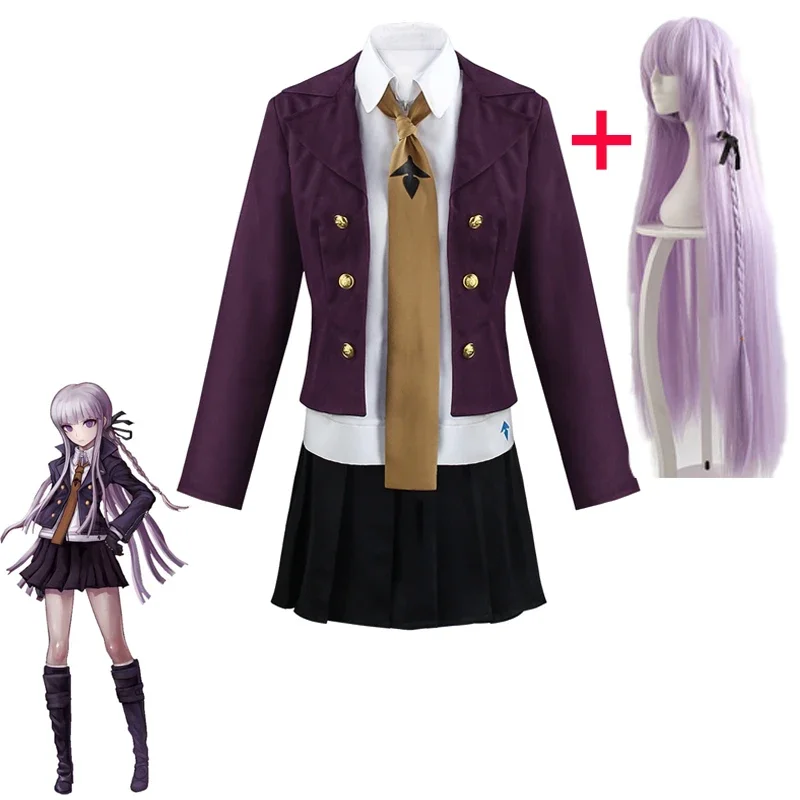 Аниме Danganronpa Kirigiri Kyouko, полный костюм для косплея включает фиолетовый парик
Аниме Danganronpa Kirigiri Kyouko, полный костюм для косплея включает фиолетовый парик