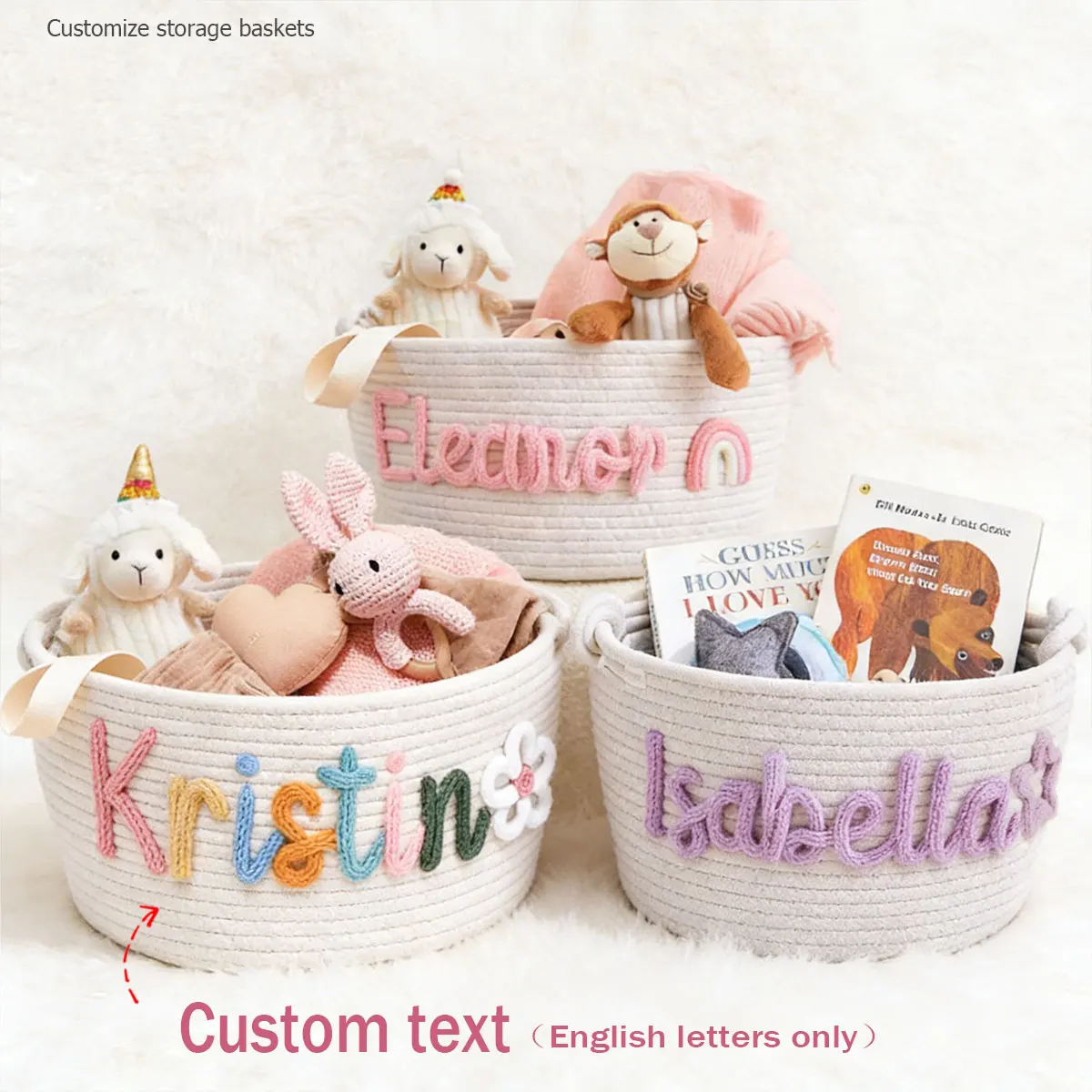 Персонализированная корзина для хранения букв, 1 шт., красочная вышивка ручной работы, корзина для хранения, подарочная корзина, пасхальные финики
Персонализированная корзина для хранения букв, 1 шт., красочная вышивка ручной работы, корзина для хранения, подарочная корзина, пасхальные финики