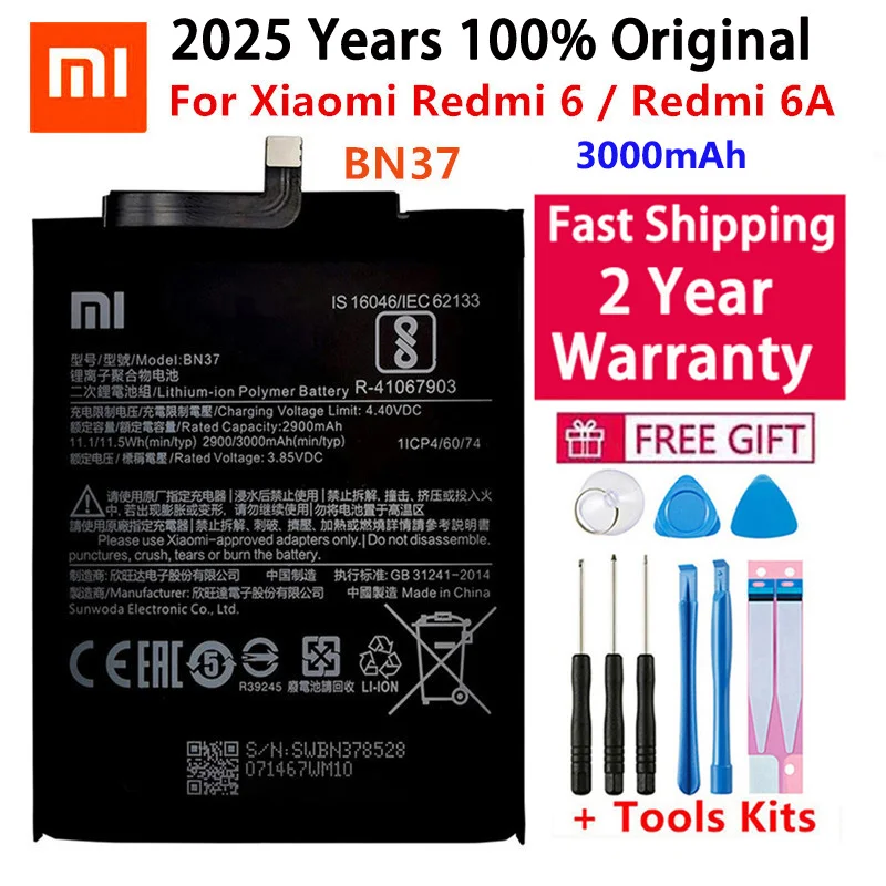 Оригинальный сменный аккумулятор для Xiaomi Mi Redmi6 Redmi 6 Redmi 6A Redrice 6 BN37, оригинальный аккумулятор для телефона 3000 мАч, быстрая доставка
Оригинальный сменный аккумулятор для Xiaomi Mi Redmi6 Redmi 6 Redmi 6A Redrice 6 BN37, оригинальный аккумулятор для телефона 3000 мАч, быстрая доставка