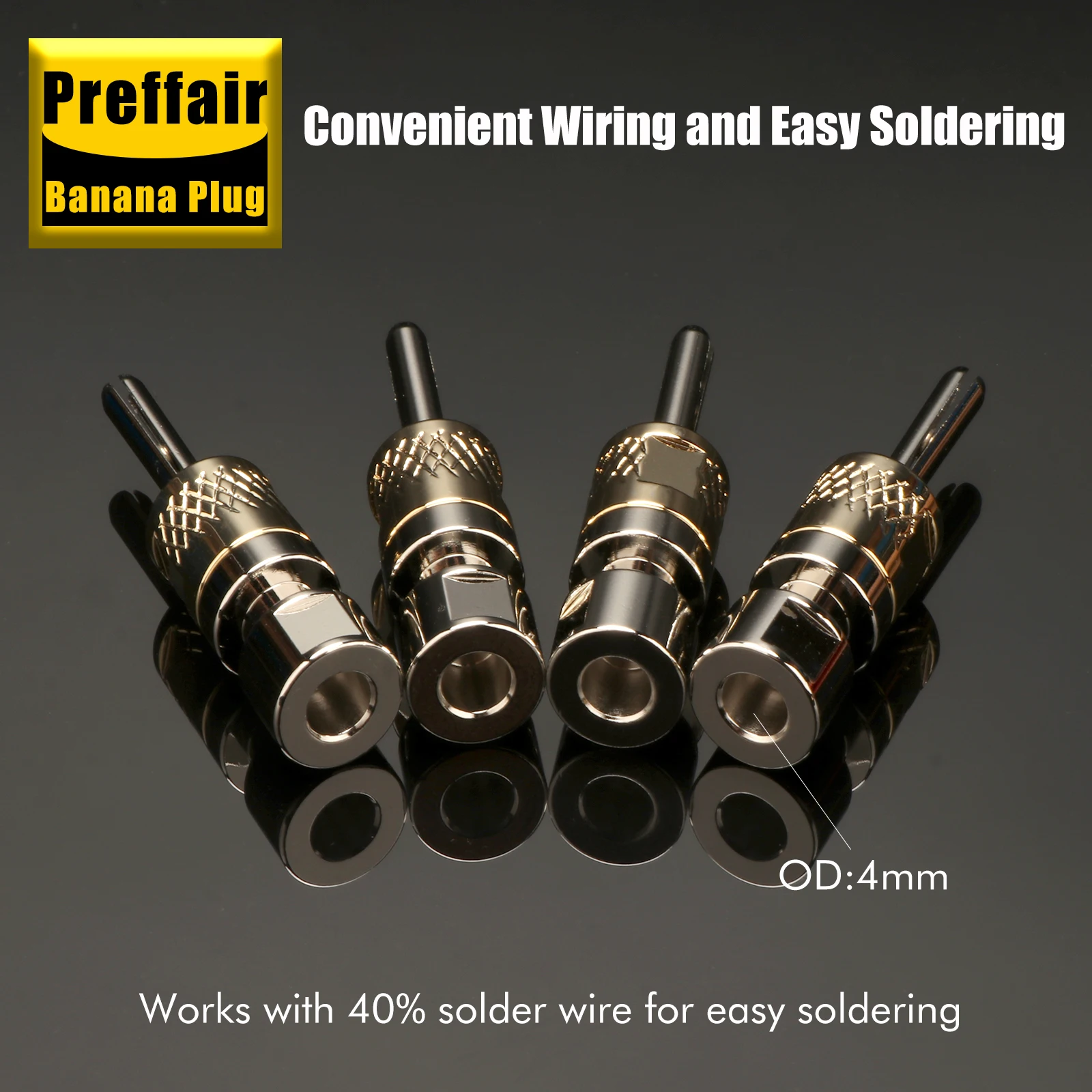Preffair 4PCS BA1481 Banana Plugs Rhodium-Plated Binding Post Adapters for Audiophile Speaker System
Preffair 4PCS BA1481 Banana Plugs Rhodium-Plated Binding Post Adapters for Audiophile Speaker System
