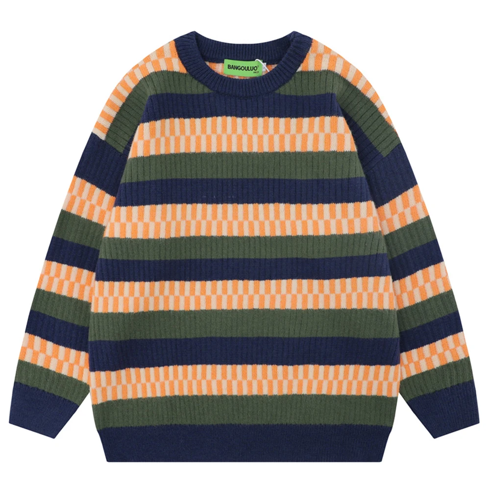 Striped Pullover Loose Men's Sweater Autumn Knitwear Sweater for Men Unisex Clothing
Striped Pullover Loose Men's Sweater Autumn Knitwear Sweater for Men Unisex Clothing