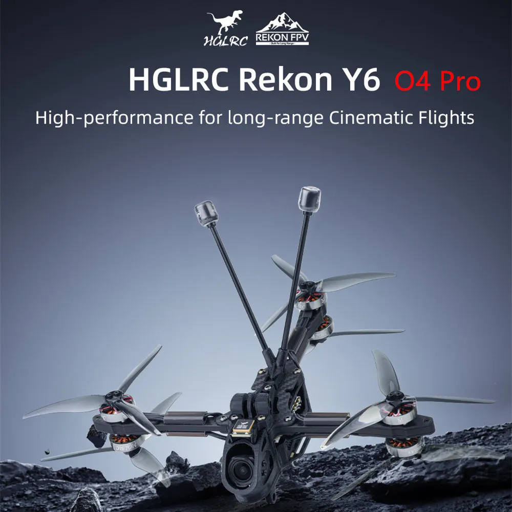 HGLRC Rekon Y6 O4 PRO 5inch Long Range Quad - F722 40A O4 Air Unit Pro 2004 1800KV 6S
HGLRC Rekon Y6 O4 PRO 5inch Long Range Quad - F722 40A O4 Air Unit Pro 2004 1800KV 6S