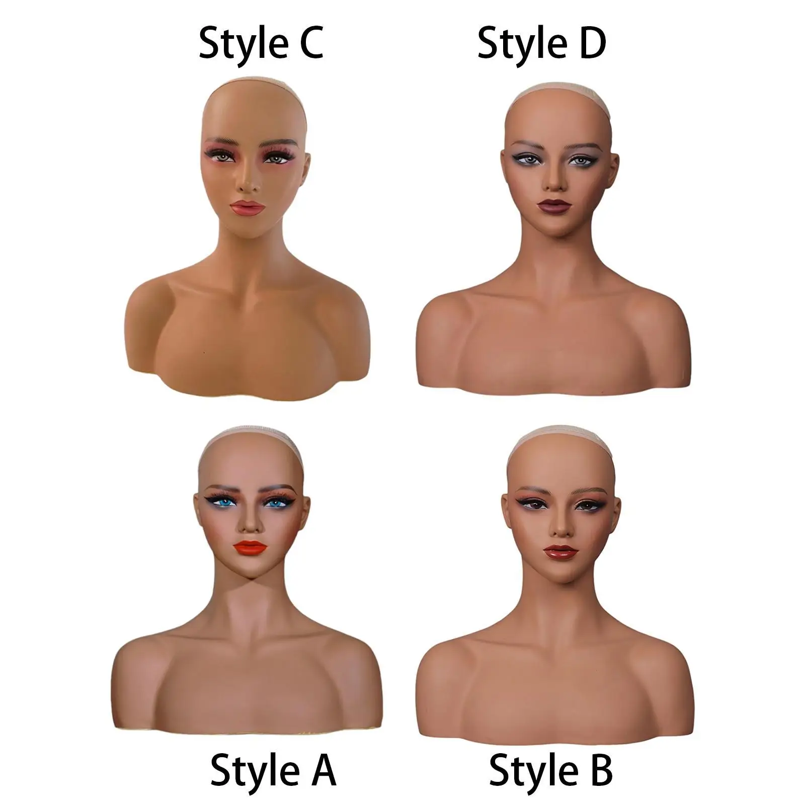 Mannequin Head Fashion Earring Necklace Holder Stand Multifunctional Manikin Head Bust for Scarf Wig Displaying Jewelry Hats
Mannequin Head Fashion Earring Necklace Holder Stand Multifunctional Manikin Head Bust for Scarf Wig Displaying Jewelry Hats