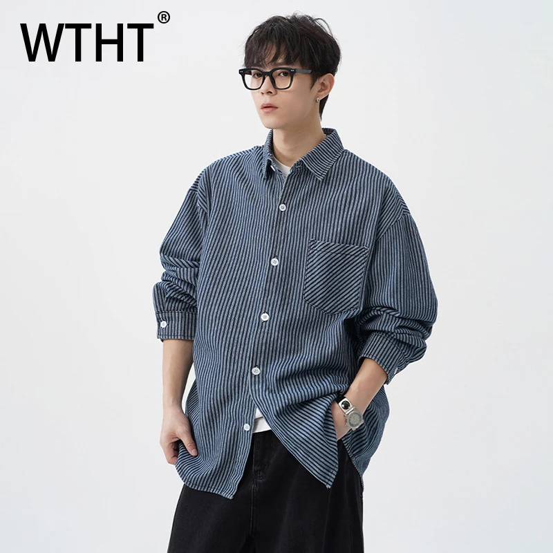 Модные мужские рубашки WTHT 2026: весенние, в полоску, с карманами, свободного кроя, в японском стиле, с отложным воротником, на одной пуговице, модель 2A2754
Модные мужские рубашки WTHT 2026: весенние, в полоску, с карманами, свободного кроя, в японском стиле, с отложным воротником, на одной пуговице, модель 2A2754