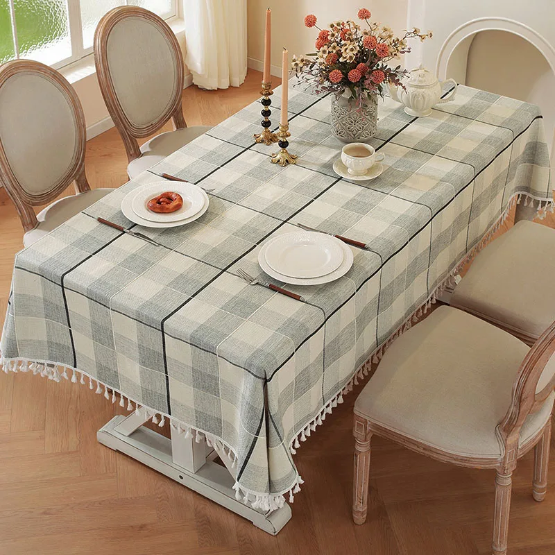 Скатерть из искусственного хлопка и льна в полоску, американский геометрический узор в клетку, с кисточками, для уютного оформления отеля, вечеринок и обеденных зон
Скатерть из искусственного хлопка и льна в полоску, американский геометрический узор в клетку, с кисточками, для уютного оформления отеля, вечеринок и обеденных зон