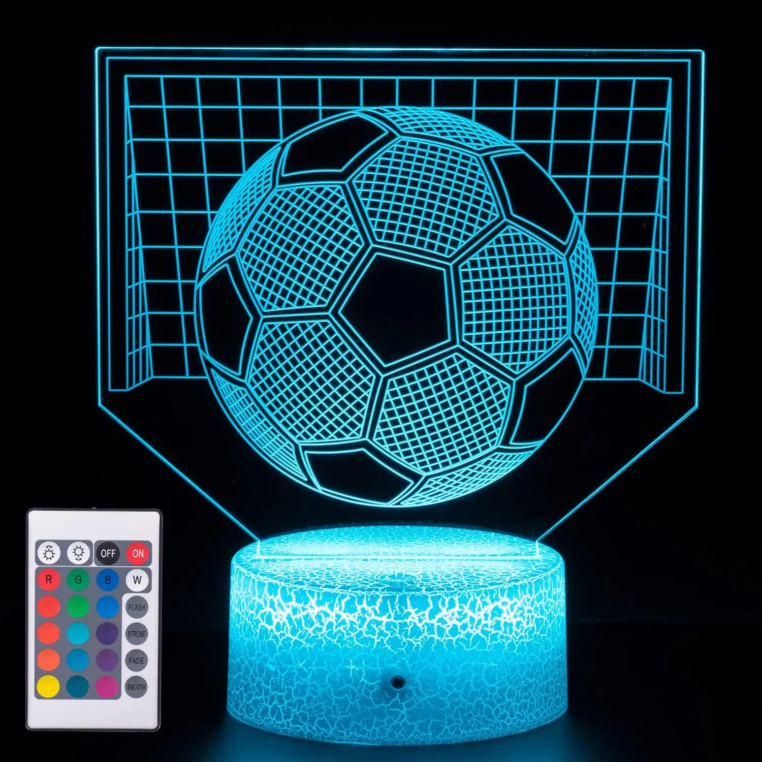 3D Football Night Light for Brithday Or Chrismas Gifts with Remote and Smart Touch 16 Colors Changing Dimmable Soccer Table Lamp
3D Football Night Light for Brithday Or Chrismas Gifts with Remote and Smart Touch 16 Colors Changing Dimmable Soccer Table Lamp