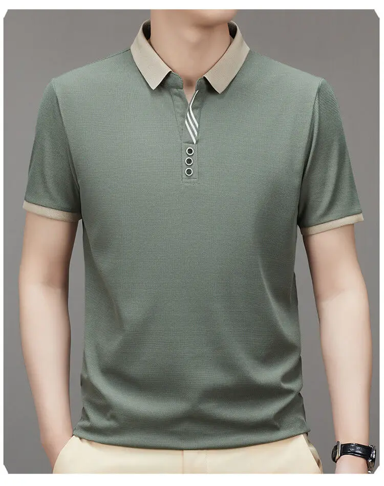 2024 New Men's Short-sleeved Polo Shirt Sweatwear Business Casual Top Fashion Classic Solid Color Male Brand Basic V-neck Top
2024 New Men's Short-sleeved Polo Shirt Sweatwear Business Casual Top Fashion Classic Solid Color Male Brand Basic V-neck Top