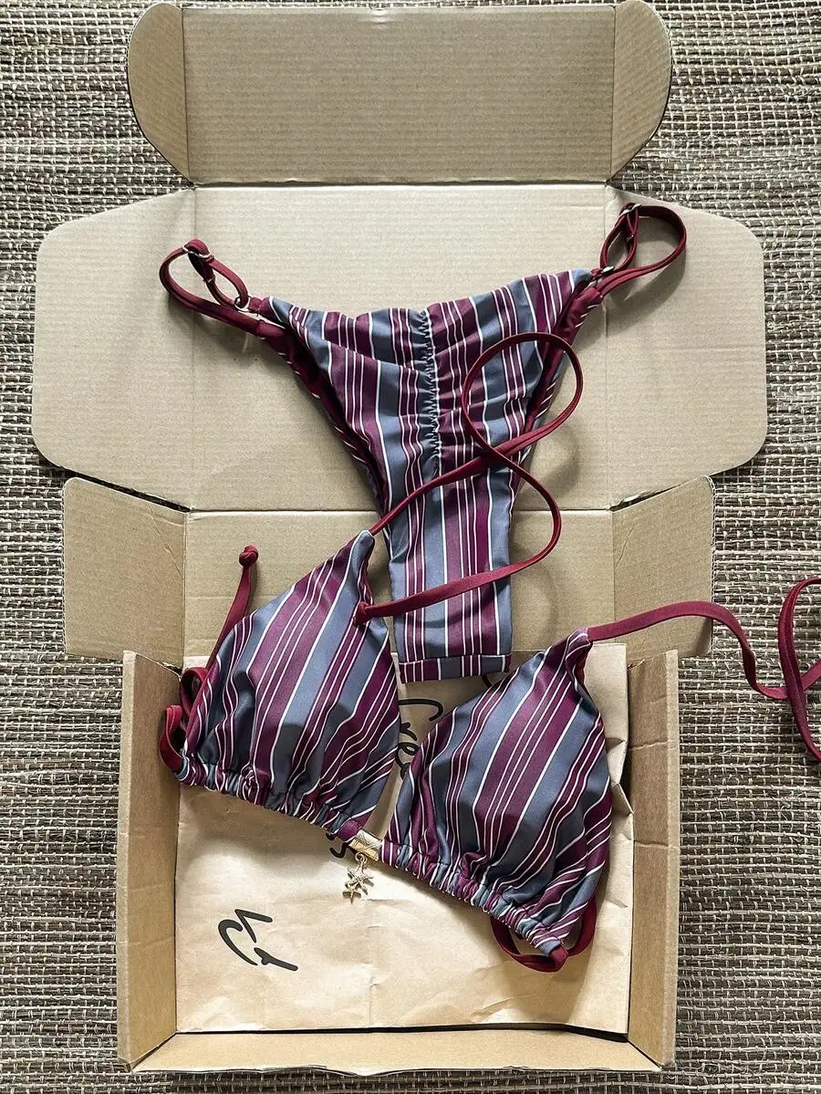 Striped Two Piece Women Spaghetti Strap Bikini Set Summer Swimwear
Striped Two Piece Women Spaghetti Strap Bikini Set Summer Swimwear