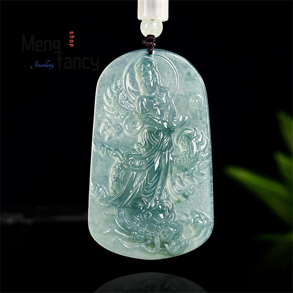 Natural A-grade Jadeite Blue Water Imperial Dragon Guanyin Ice-type Jade Pendant High-grade Fashion Jewelry Luxury Holiday Gifts
Natural A-grade Jadeite Blue Water Imperial Dragon Guanyin Ice-type Jade Pendant High-grade Fashion Jewelry Luxury Holiday Gifts