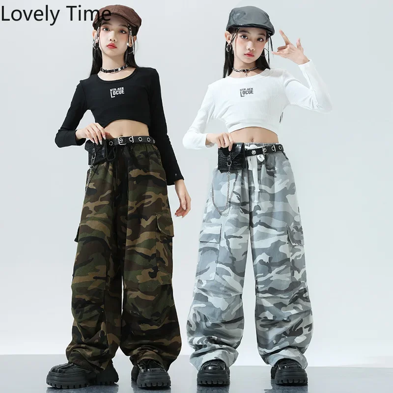 Хип-хоп для девочек K-pop укороченный топ с манжетами, камуфляжные штаны-карго, комплекты одежды, детские костюмы для уличных танцев, детская групповая уличная одежда для девочек
Хип-хоп для девочек K-pop укороченный топ с манжетами, камуфляжные штаны-карго, комплекты одежды, детские костюмы для уличных танцев, детская групповая уличная одежда для девочек