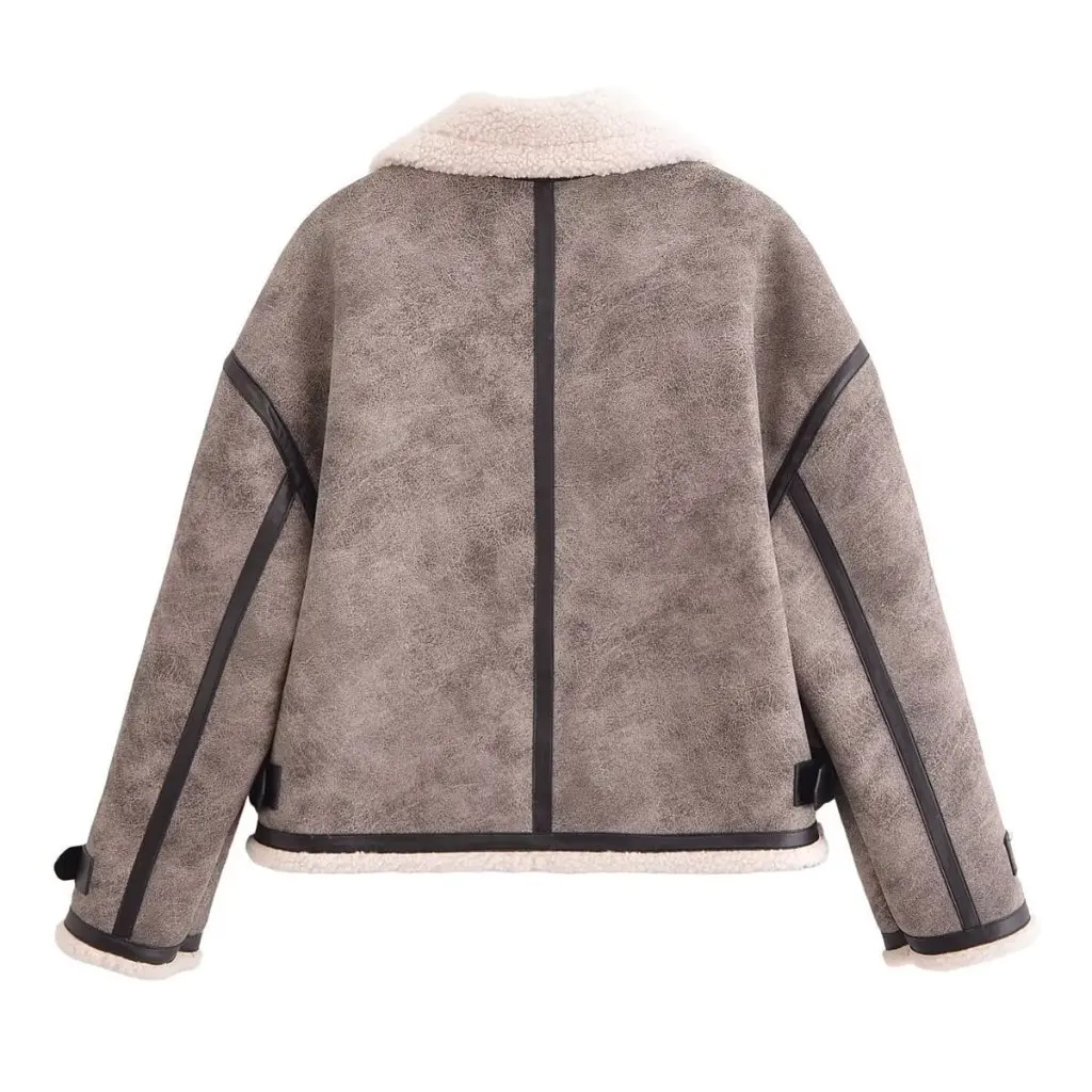 Women's Fashion Fur Lined Motorcycle Jacket Autumn Winter European American Style Fleece Coated One Coat 8372248
Women's Fashion Fur Lined Motorcycle Jacket Autumn Winter European American Style Fleece Coated One Coat 8372248