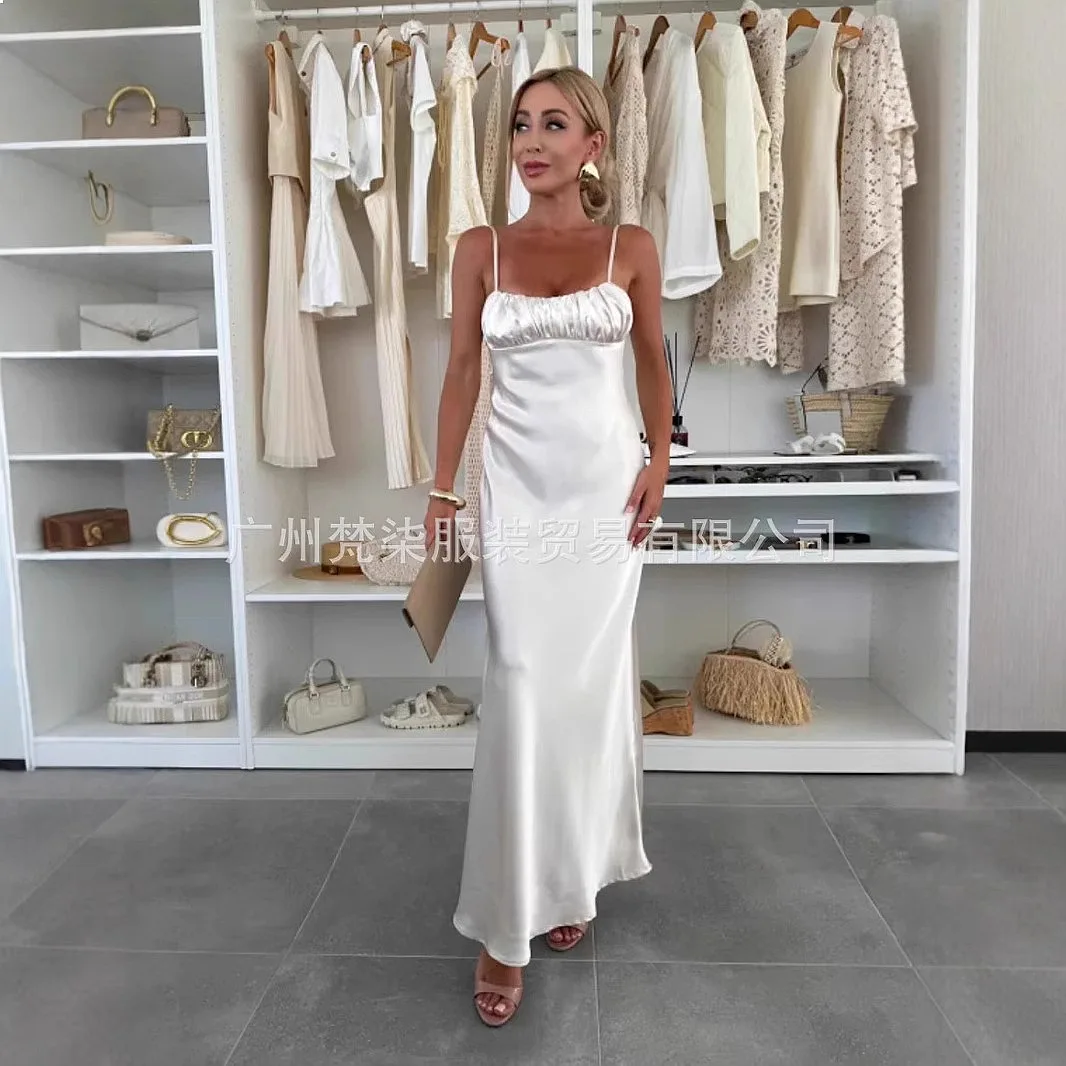 Elegant Satin Backless Dress Summer Evening Dresses Women Bodycon Midi Dresses Silk Slip Dress Jumpsuit Playsuit Matching Set
Elegant Satin Backless Dress Summer Evening Dresses Women Bodycon Midi Dresses Silk Slip Dress Jumpsuit Playsuit Matching Set