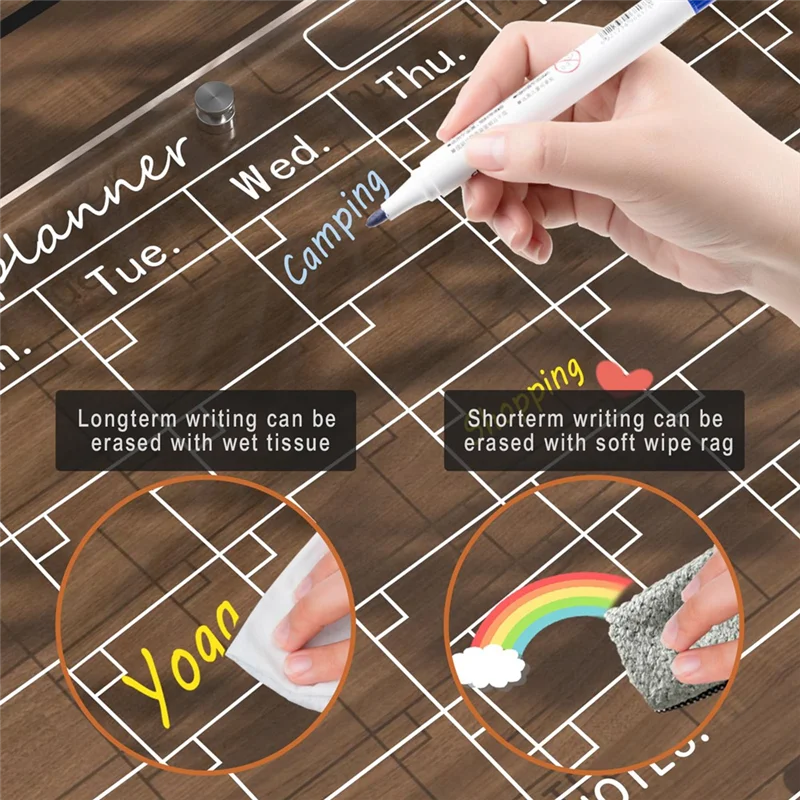 Magnetic Acrylic Calendar Clear Fridge Calendar Dry Erase Magnetic Planning Boards Set For Fridge Colorful Pen+Towel
Magnetic Acrylic Calendar Clear Fridge Calendar Dry Erase Magnetic Planning Boards Set For Fridge Colorful Pen+Towel