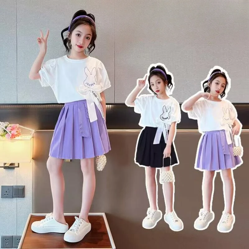 Summer Casual Baby Girl Clothes 2Pcs Set Short Sleeve Cartoon T-Shirt +Skirt for Girl Outfits Clothing 5 7 9 11 13 Year
Summer Casual Baby Girl Clothes 2Pcs Set Short Sleeve Cartoon T-Shirt +Skirt for Girl Outfits Clothing 5 7 9 11 13 Year
