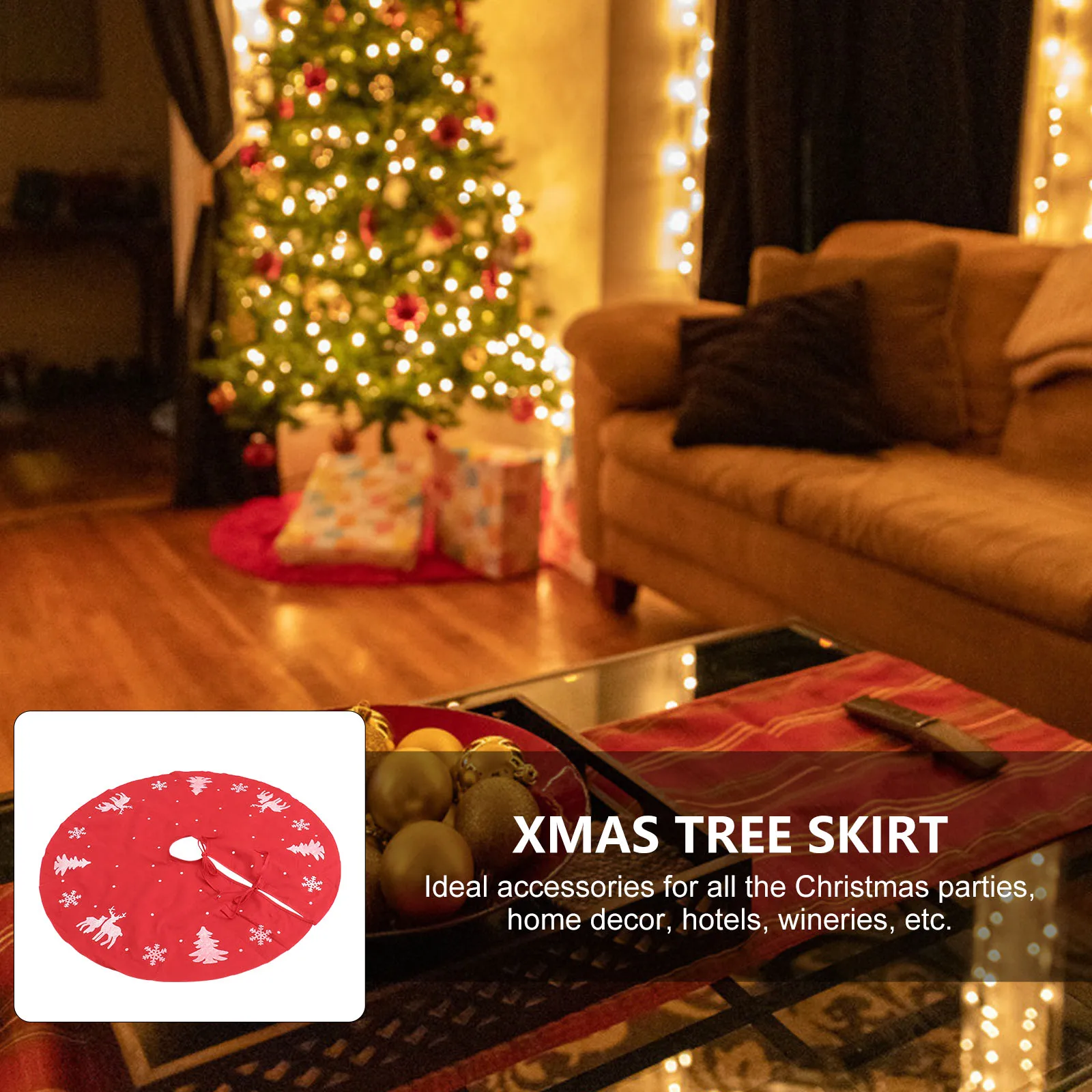 1pc Christmas Tree Skirt Deer Pattern Traditional Red Tree Bottom Cover Floor Mat Party Home Decoration
1pc Christmas Tree Skirt Deer Pattern Traditional Red Tree Bottom Cover Floor Mat Party Home Decoration