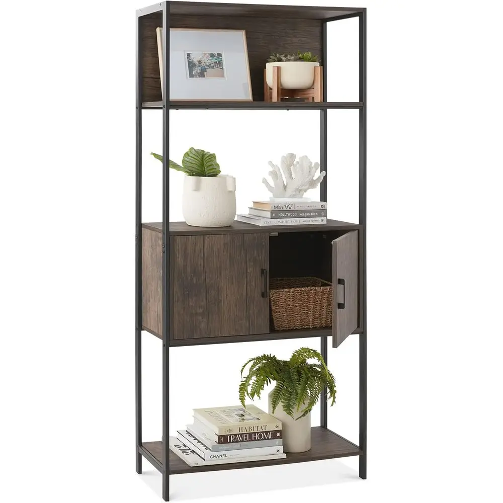 4-Tier Tall Bookshelf - Walnut Wood Storage Cabinet for Living Room, Bedroom, Entryway, Home Office with Enclosed Shelves and Me
4-Tier Tall Bookshelf - Walnut Wood Storage Cabinet for Living Room, Bedroom, Entryway, Home Office with Enclosed Shelves and Me