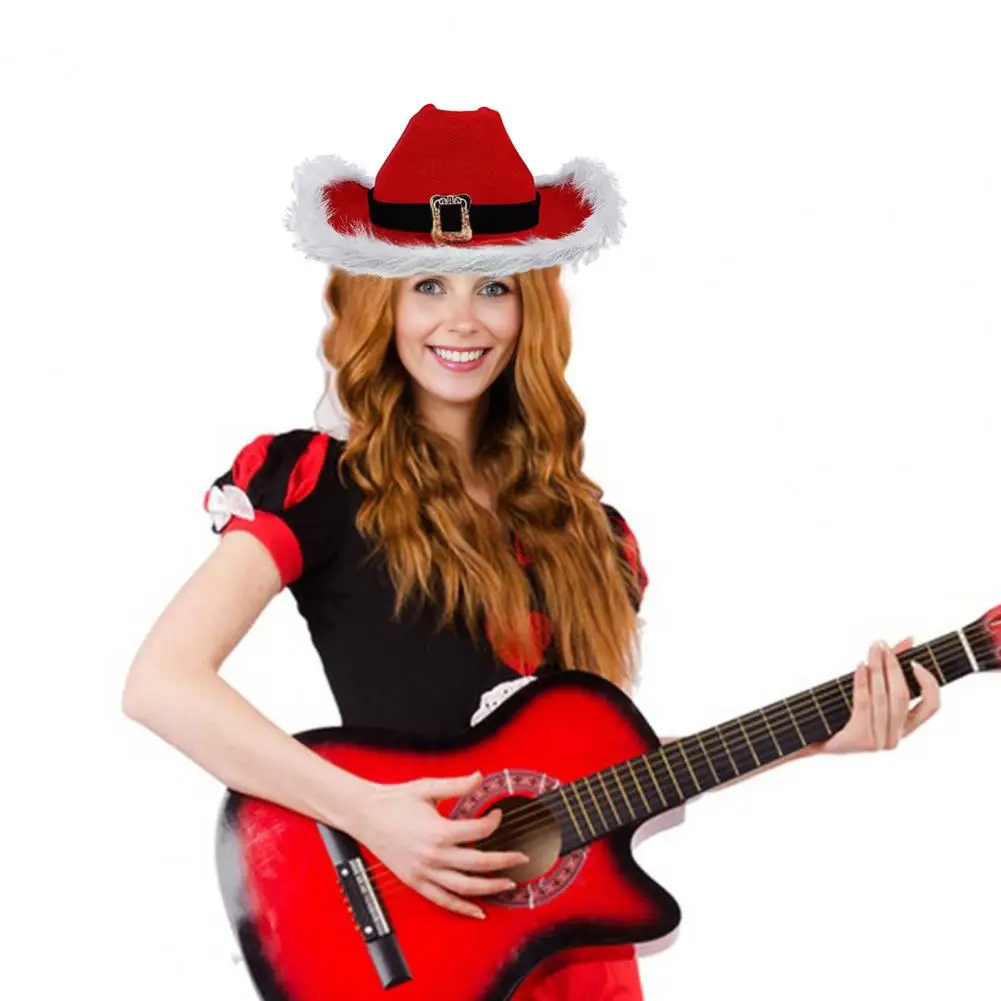 Christmas Themed Headwear Western Cowboy Hat Festive Cowboy Hat with White Fluff Edge for Christmas Party Western for Men
Christmas Themed Headwear Western Cowboy Hat Festive Cowboy Hat with White Fluff Edge for Christmas Party Western for Men