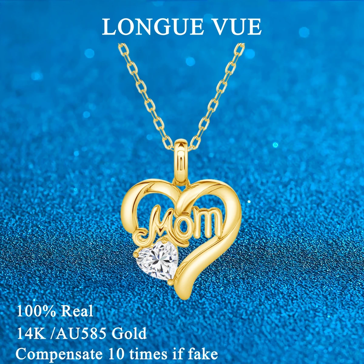 100% Real 14K Gold Mom Love Heart Necklace Pendant for Mother's Day Gift with K Gold Au585 Moissanite Diamond Letter Charm
100% Real 14K Gold Mom Love Heart Necklace Pendant for Mother's Day Gift with K Gold Au585 Moissanite Diamond Letter Charm