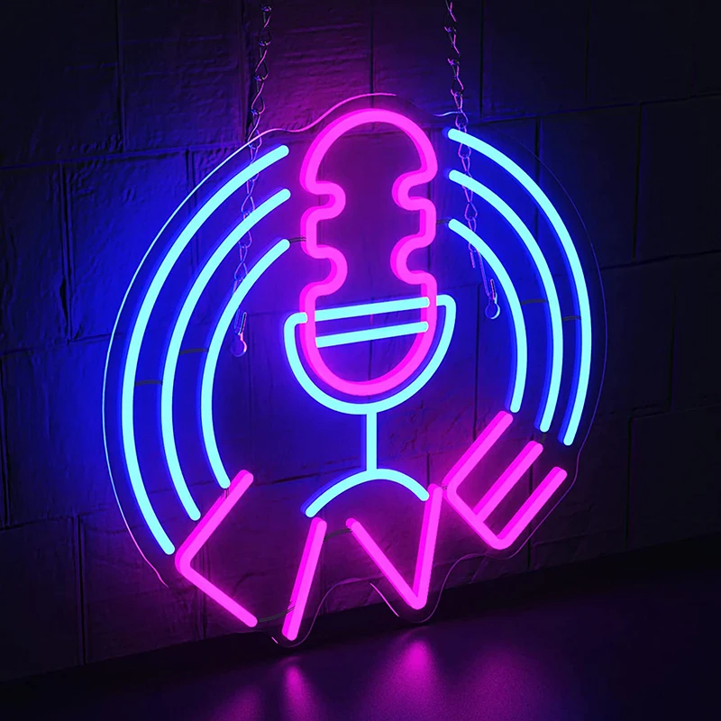 Dimmable Live Neon Sign USB Live On Air Led Signs For Bedroom Wall Microphone Neon Lights Signs For Studio Gaming Room Decor
Dimmable Live Neon Sign USB Live On Air Led Signs For Bedroom Wall Microphone Neon Lights Signs For Studio Gaming Room Decor