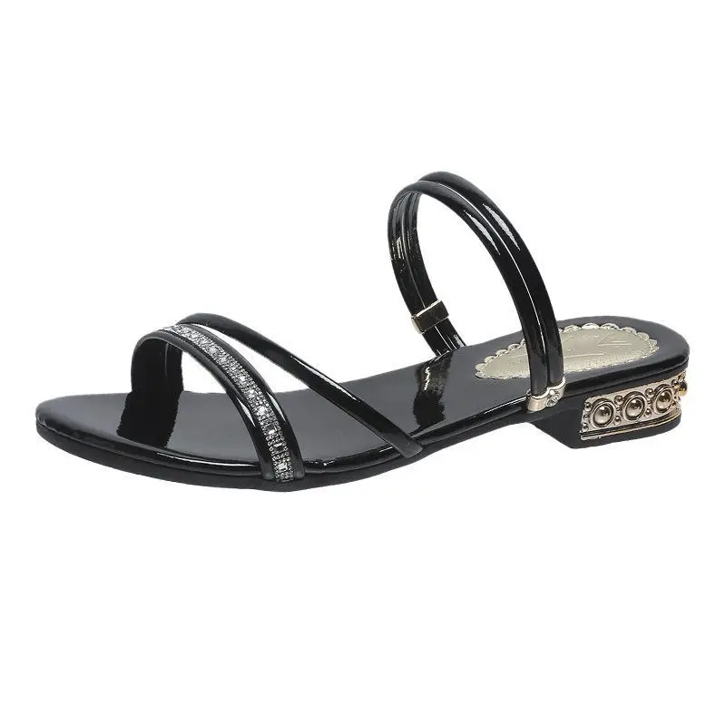 Women's Two-Way Sandals 2022 Summer New Fairy Style Rhinestone Flat Sandals Outer Wear Low Heel Large Size 41 42 Sandals
Women's Two-Way Sandals 2022 Summer New Fairy Style Rhinestone Flat Sandals Outer Wear Low Heel Large Size 41 42 Sandals