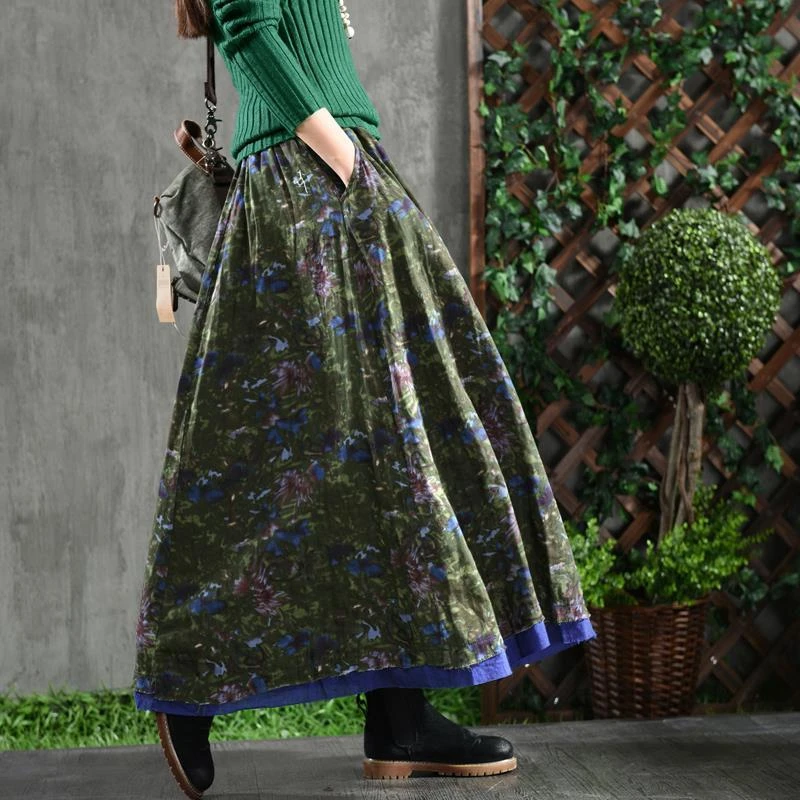 Vintage Red Printed Skirts Women's Clothing Large Size A-line Skirts Spring Autumn Pleated Skirt jp190
Vintage Red Printed Skirts Women's Clothing Large Size A-line Skirts Spring Autumn Pleated Skirt jp190