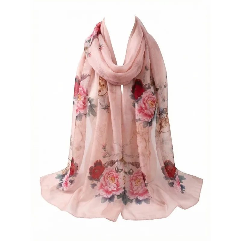 Lightweight Large 100% Mulberry Silk Chiffon Scarf for Women Oblong Shawl Neck Scarf Beach Wrap Headscarf Gift Pack Pink Floral
Lightweight Large 100% Mulberry Silk Chiffon Scarf for Women Oblong Shawl Neck Scarf Beach Wrap Headscarf Gift Pack Pink Floral