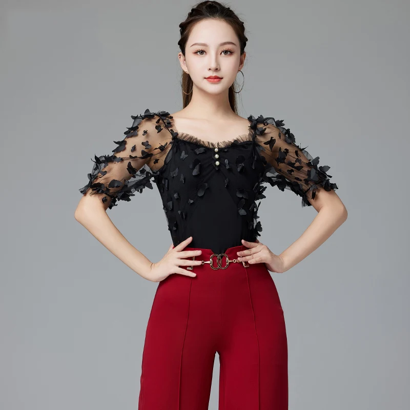 2023 Latin Dance Tops For Women 2023 New Modern National Standard Waltz Dance Butterfly Short Sleeved Latin Costumes DQL8522
2023 Latin Dance Tops For Women 2023 New Modern National Standard Waltz Dance Butterfly Short Sleeved Latin Costumes DQL8522